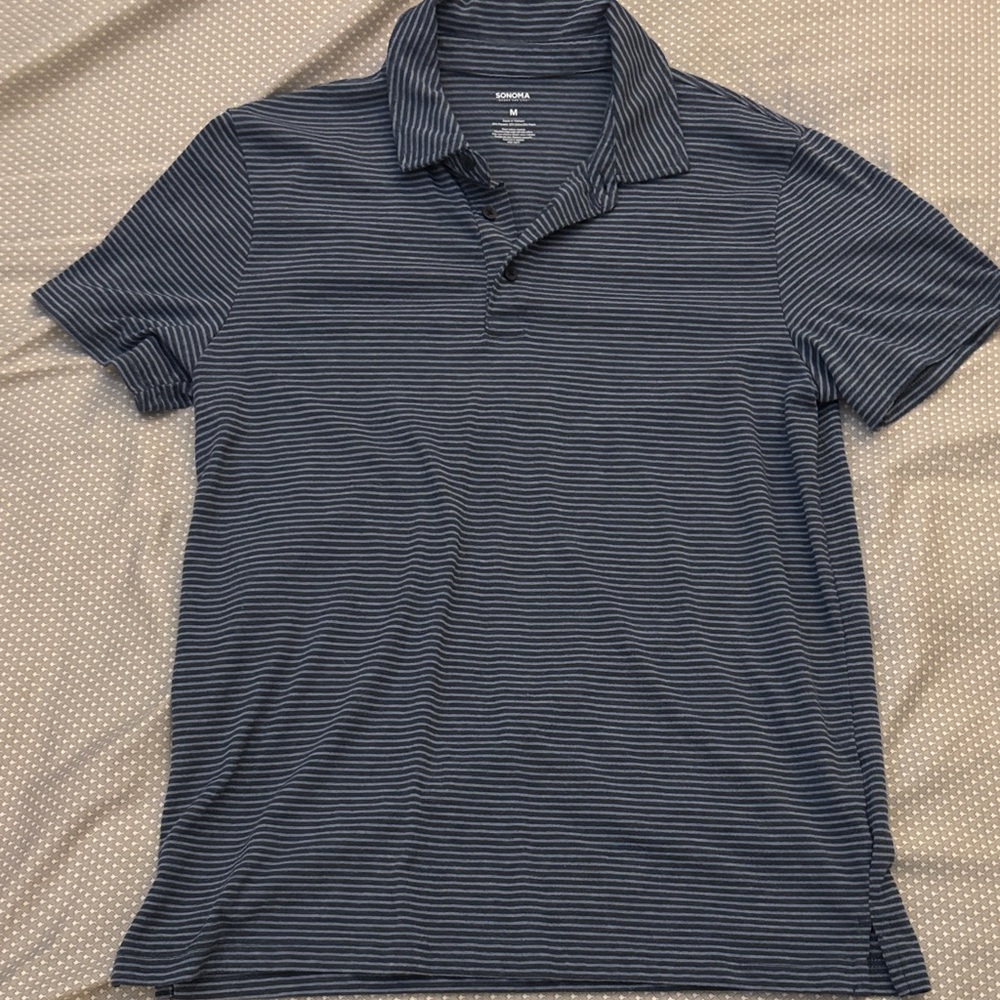 blue striped polo by sonoma